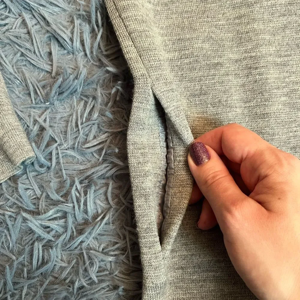 J.Crew Gray 100% Merino Wool Long Oversized V-Neck Sweater Size S